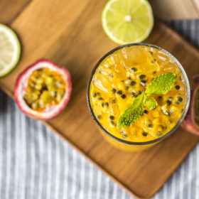 Fresh Passionfruit Smoothie Macro Shot